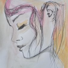 " Zasypiając " technika mieszana - a4