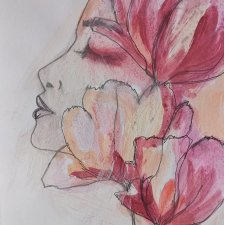 " Kwiato - stan 2 " technika mieszana - a4