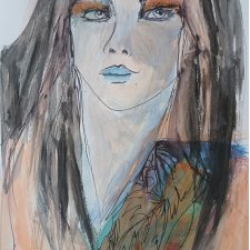 " Modelka " technika mieszana - a4