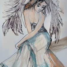 "  Anielica " technika mieszana - a4