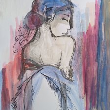 "  Anielska dusza " technika mieszana - a4