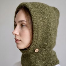 Ręcznie robiona balaclava miękki kapturokomin czapka z alpaką