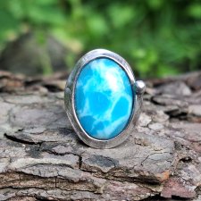 Niby larimar - pierścionek regulowany