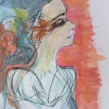 "  Tajemnicza wróżka ze snu " technika mieszana - a4