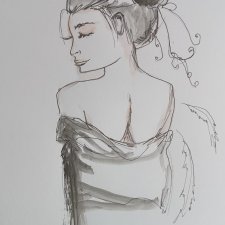 "  Otulona " technika mieszana - a4