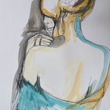 "  Tajemnicza " technika mieszana - a4
