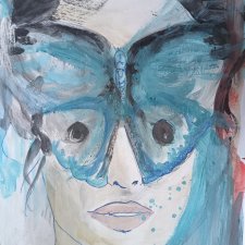 "  Motyl-ona " technika mieszana - a4