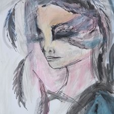 "  Tęskniąc za aniołem " technika mieszana - a4
