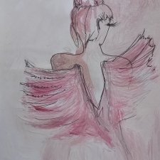 "  Aniołek " technika mieszana - a4