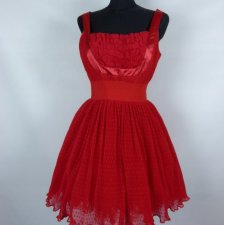 Manoush red rozkloszowana sukienka falbany 8 / 36