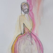 "  Na balu " technika mieszana - a4