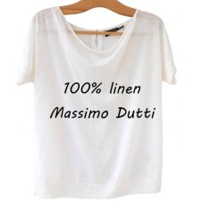 exclusive 100% linen T-shirt Massimo Dutti