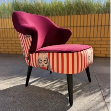Fotel Skandynawski lata 60 70 PRL buble gum