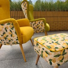 Fotel uszak XL nowoczesny scandi loft w cytryny