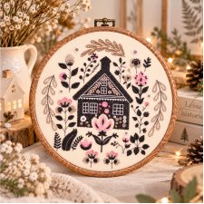 Sielska chata - haft w tamborku 20 cm