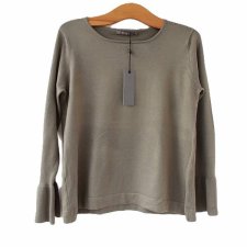 Bluzka z długim rękawem khaki Fiore wiskoza M longsleeve