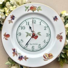 Royal Worcester - Evesham ❤ Owocowa linia - Rzadkość ❤ Duży zegar porcelanowy