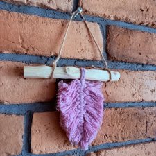 makrama "Listek" Boho fioletowy