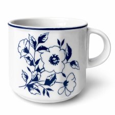 Kubek Vintage PRL porcelana kobalt kwiaty Retro home