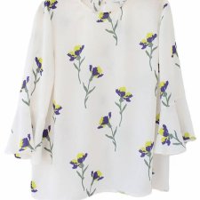 Subtelna kobieca bluzka vintage kwiaty Warehouse 36 zwiewna