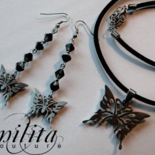Butterflies - Kolczyki + Wisior :: Komplet 