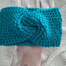 Turkusowa opaska turban handmade - kolorowy akcent z charakterem
