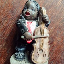 vintage figurka muzyka jazz blues kontrabasista