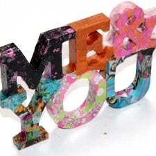 STYLIZOWANY dekor napis ME&YOU decoupage
