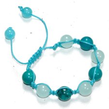 SZKLANE KULKI turkusowa bransoletka shamballa