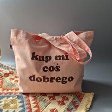TORBA NA ZAKUPY, EKOLOGICZNA, SHOPPERKA, BAWEŁNIANA, SŁODKA różowa