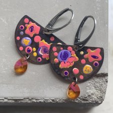 Kolczyki Cosmic Garden & Swarovski Orange