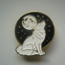 METALOWA EMALIOWANA PRZYPINKA PIN WILK