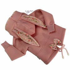 Bluza rozpinana z uszami, kwiatki róż r. 68/74 wyprzedaż