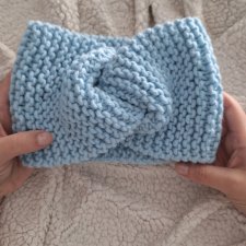 BŁĘKITNA opaska turban handmade - delikatny kolor i wyjątkowa forma