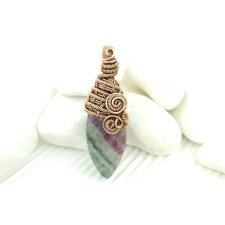Fluoryt wisiorek wire wrapping