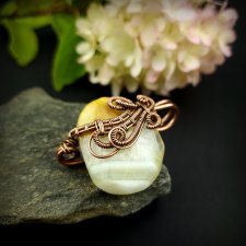 Agat broszka wire wrapping