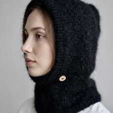 Ręcznie robiona balaclava miękki kapturokomin czapka z alpaką