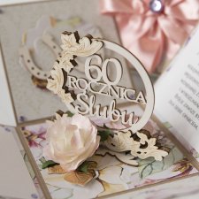 60 rocznica ślubu, diamentowe gody, exploding box, kartka 3d