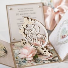 30 rocznica ślubu, perłowe gody, exploding box, kartka 3d