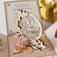 30 rocznica ślubu, perłowe gody, exploding box, kartka 3d