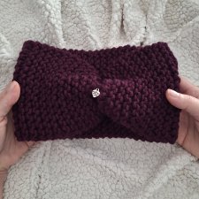 ŚLIWKOWA opaska handmade z serduszkiem - wyjątkowy kolor, wyjątkowy dodatek