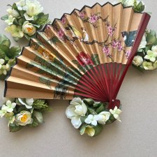 Unique Mystical Japanese Sensu Folding Fan – Hand-Painted Spiritual Art
