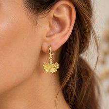 kolczyki GINKGO- srebro 925 złocone 24K