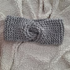 SZARA wąska OPASKA turban handmade - delikatniejsza forma, wyjątkowy charakter