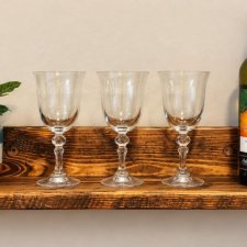 Rustykalna półka ścienna z litego drewna 40 cm – ciemny orzech