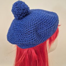 Unikatowy, błyszczący beret bawełniany.