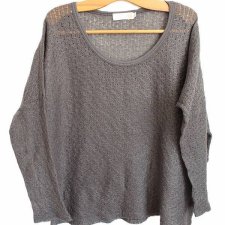 Subtelny sweter ażurowy szary Units XL