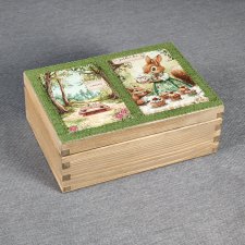Drewniane pudełko na herbatę w stylu vintage