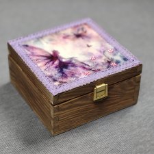 drewniane pudełko na biżuterię - personalizowana szkatułka - 16 x 16 x 8 cm