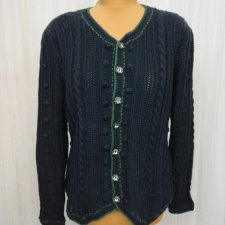 Czarny sweter vintage na guziki plus size 42 44